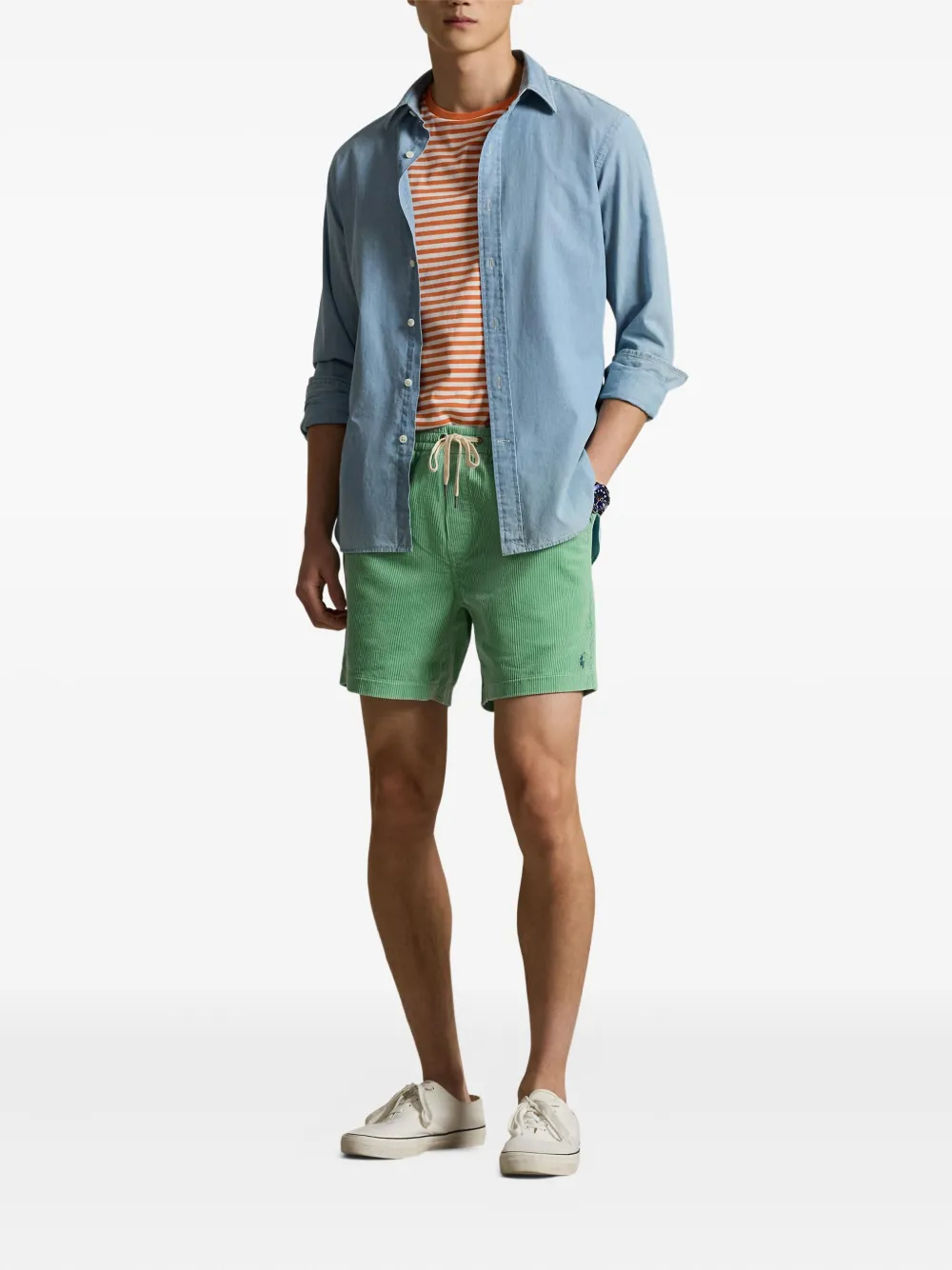 Вельветовые шорты с кулиской Polo Ralph Lauren, зеленый — фото 2