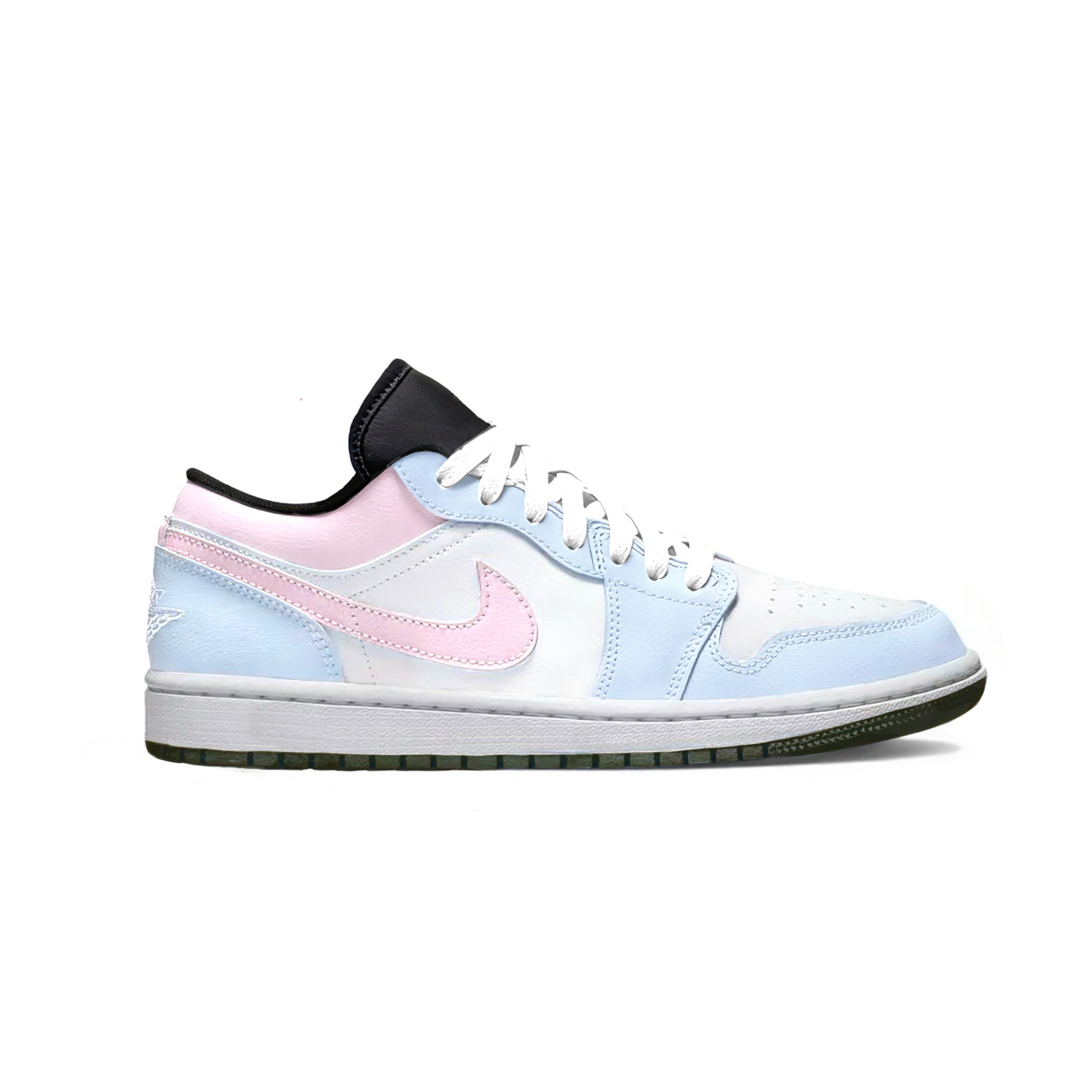 Jordan Air 1 LOW Slip Resistant, Abrasion Resistant, Breathable низкие детские баскетбольные кроссовки Blue Pink — фото 3