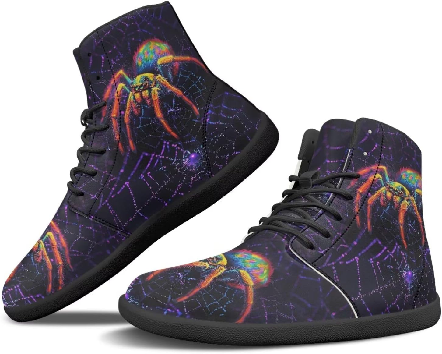 

Мужские высокие зимние ботинки Binienty Barefoot Zero Drop для походов, водонепроницаемые, из искусственной кожи, Gradient Spiders