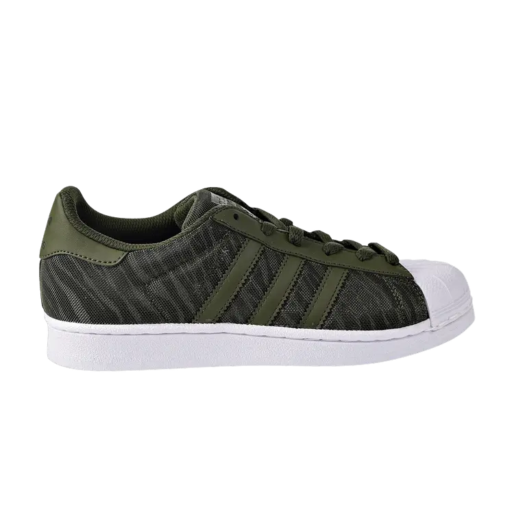 

Кроссовки adidas Superstar Glitter Mesh J 'Night Cargo', зеленый
