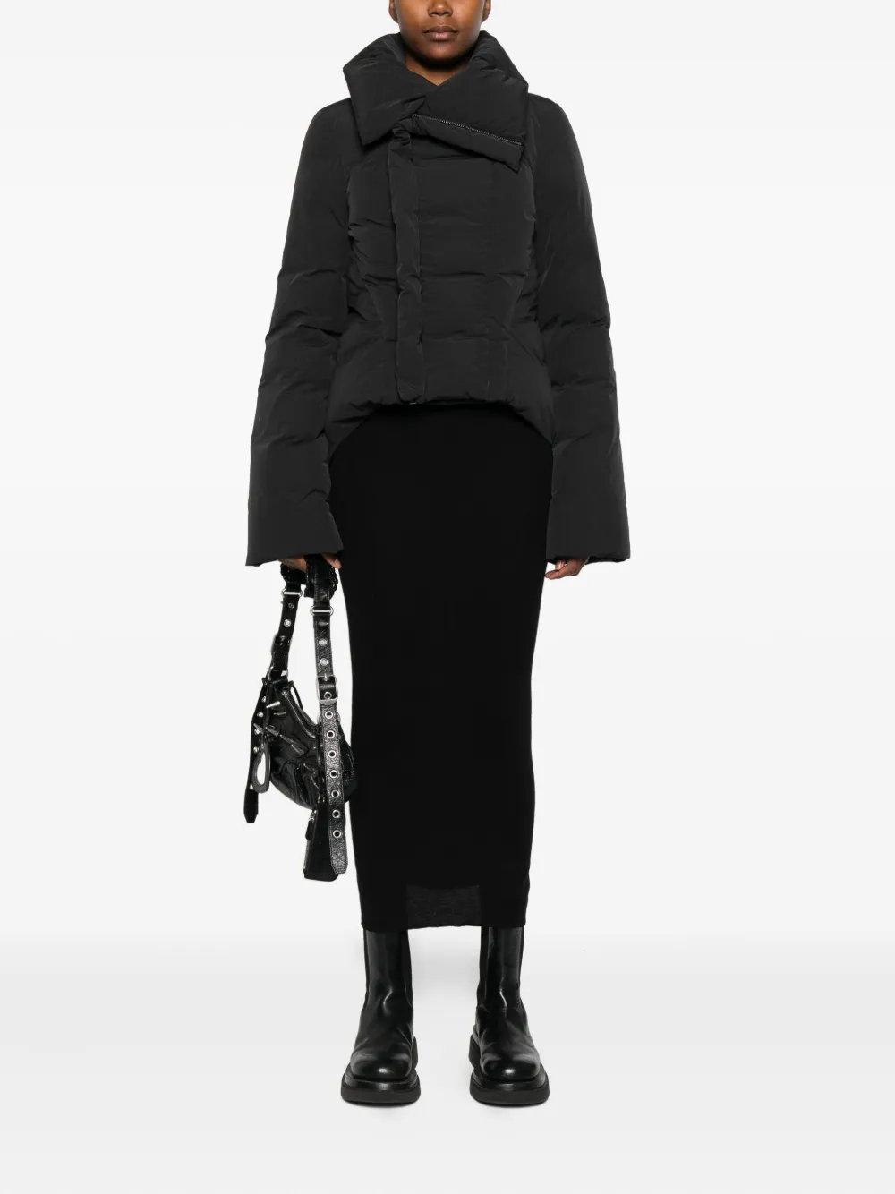 Стеганая куртка асимметричного кроя Rick Owens, черный — фото 2