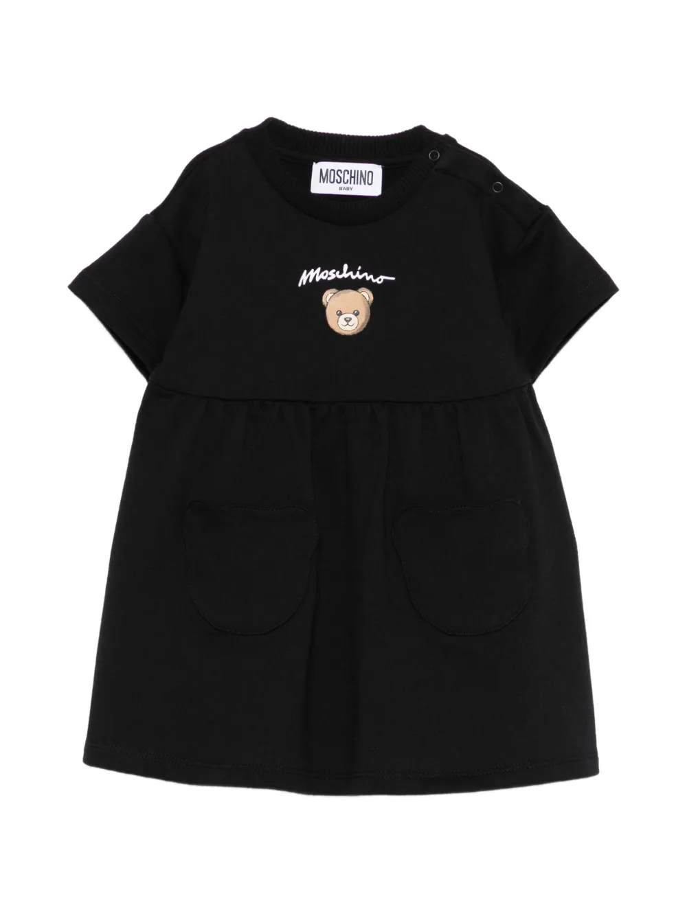 

Платье с принтом медведя Moschino Kids, черный