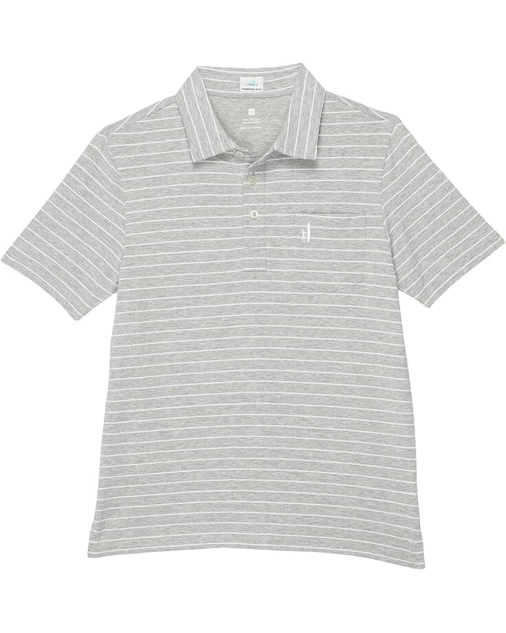 

Поло johnnie-O Kids Neese Performance Striped Polo, цвет Heather Gray/White