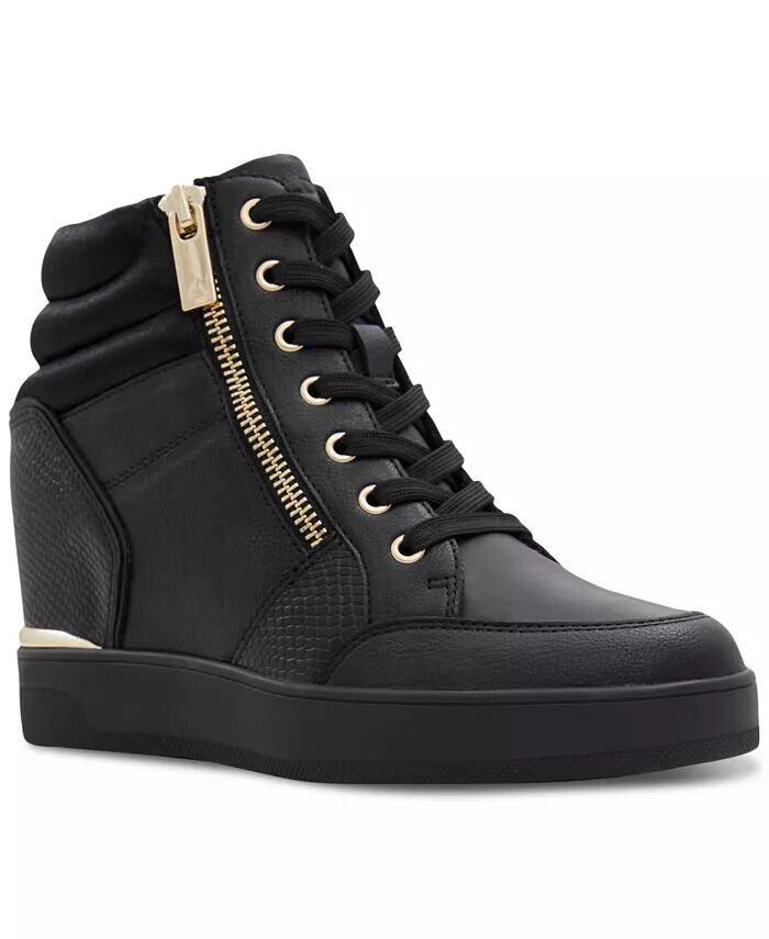 Женские высокие кеды Ereliclya на танкетке со шнуровкой и молнией ALDO, черный