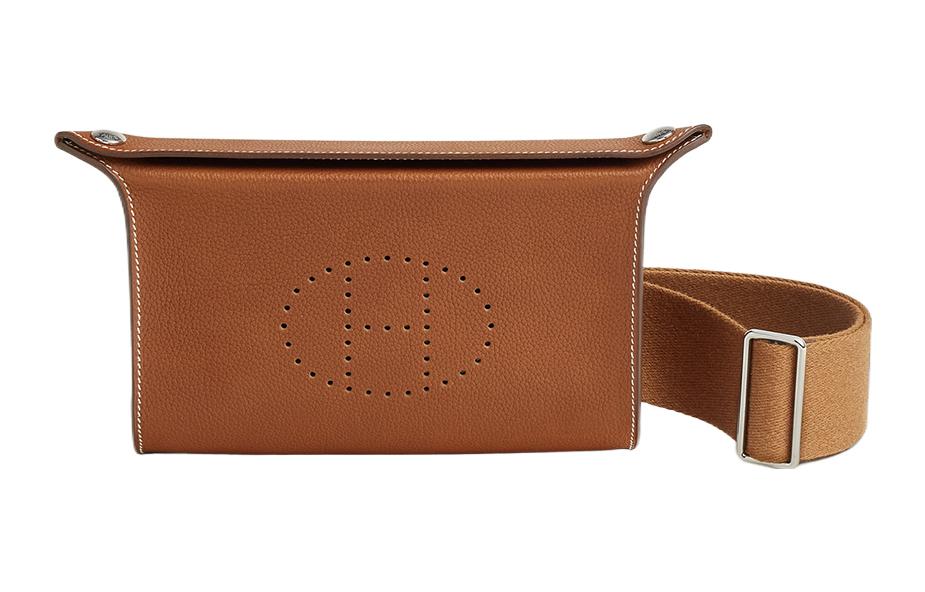 

Сумка кросс-боди через плечо Videpoches Barenia Faubourg из телячьей кожи HERMES для женщин светло-желтый умбра и золото