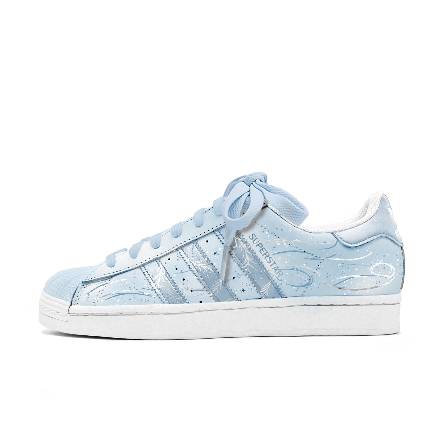 

Adidas Originals SUPERSTAR Blue Feather Starlight устойчивые к истиранию низкие скейтбордские кроссовки унисекс синий - синий, цвет Blue