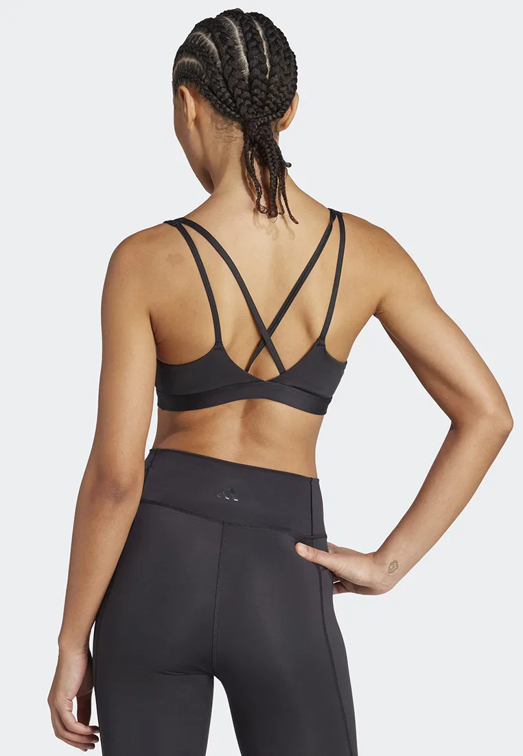 Бюстгальтер для фитнеса, средняя поддержка, All Me Essentials Adidas, черный — фото 2