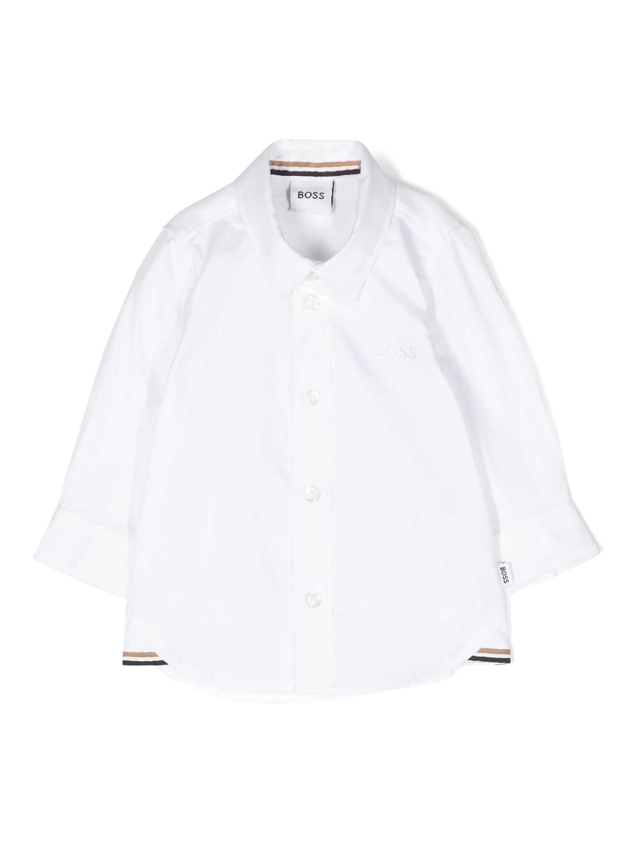 

Рубашка с вышитым логотипом Boss Kidswear, белый