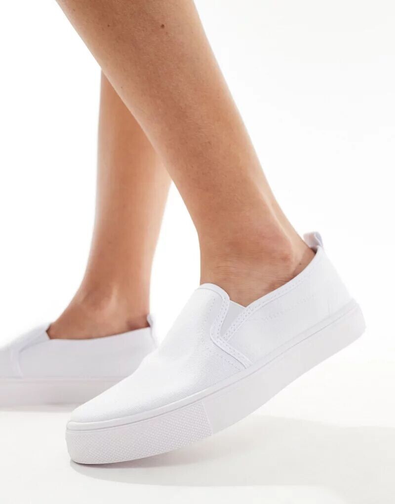 

Белые парусиновые туфли без шнуровки ASOS Dotty