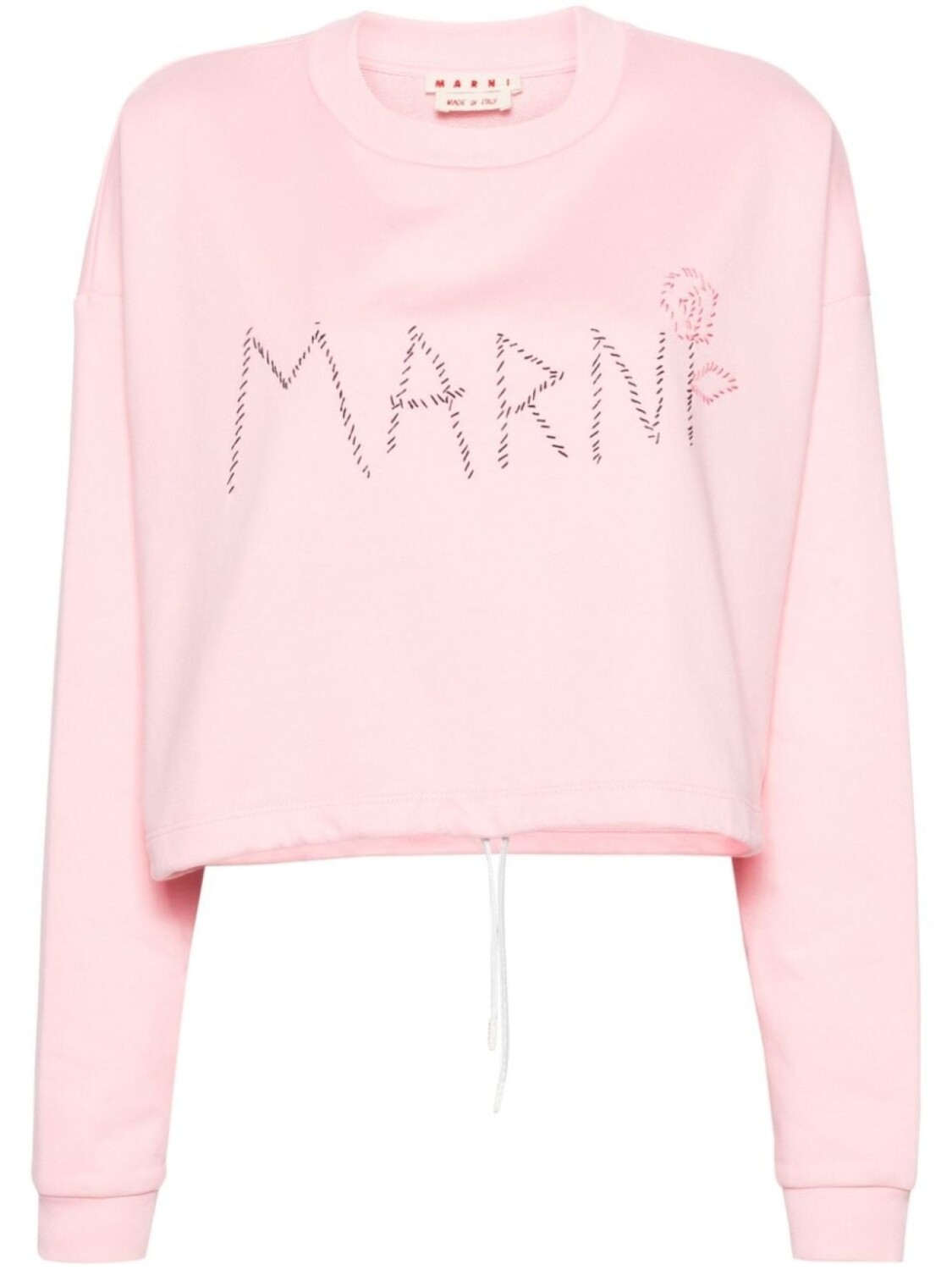 

Marni укороченная толстовка с вышитым логотипом, розовый