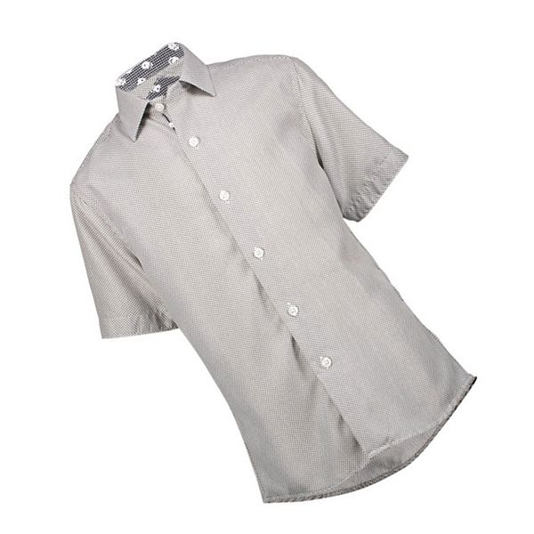 Мальчиковая рубашка slim fit в микро-гусиную лапку Elie Balleh — фото 2