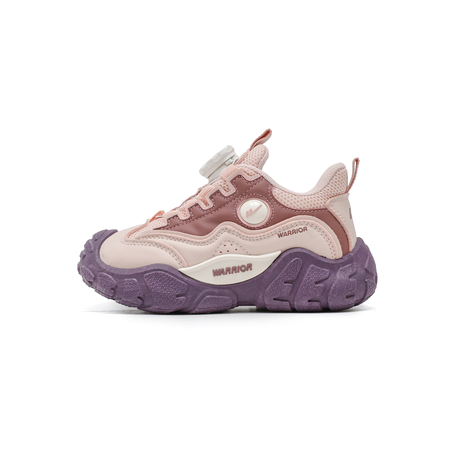 Детские кроссовки для девочек Slip Resistant Cushioning Abrasion Resistant Breathable Low top и повседневные туфли для мальчиков WARRIOR, черный/розовый — фото 4