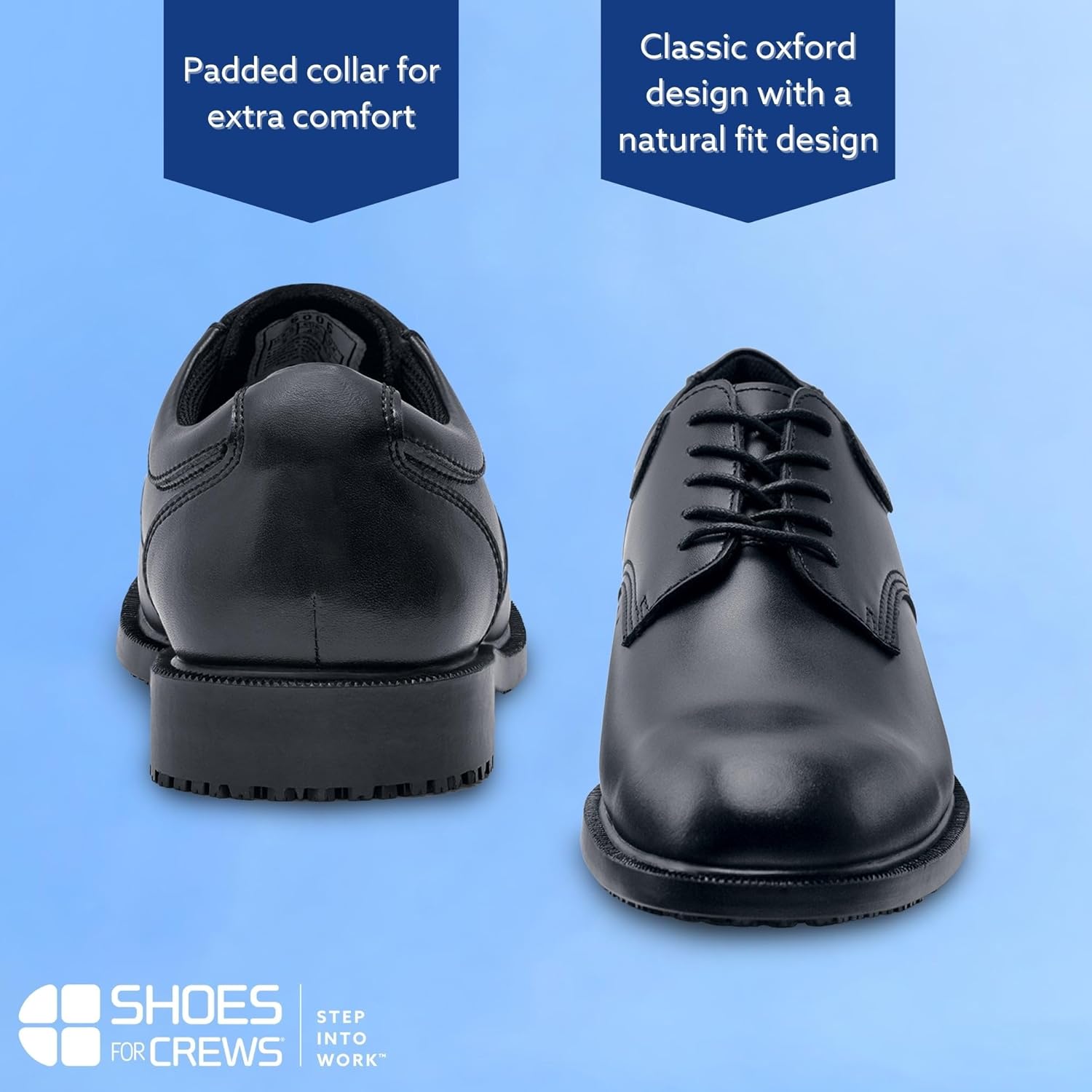 Мужские противоскользящие оксфорды Shoes for Crews - Удобная, нескользящая рабочая обувь для мужчин - Идеально подходит для отелей, гостиничного бизнеса, офисов, ресторанов - Cambridge, initial — фото 4