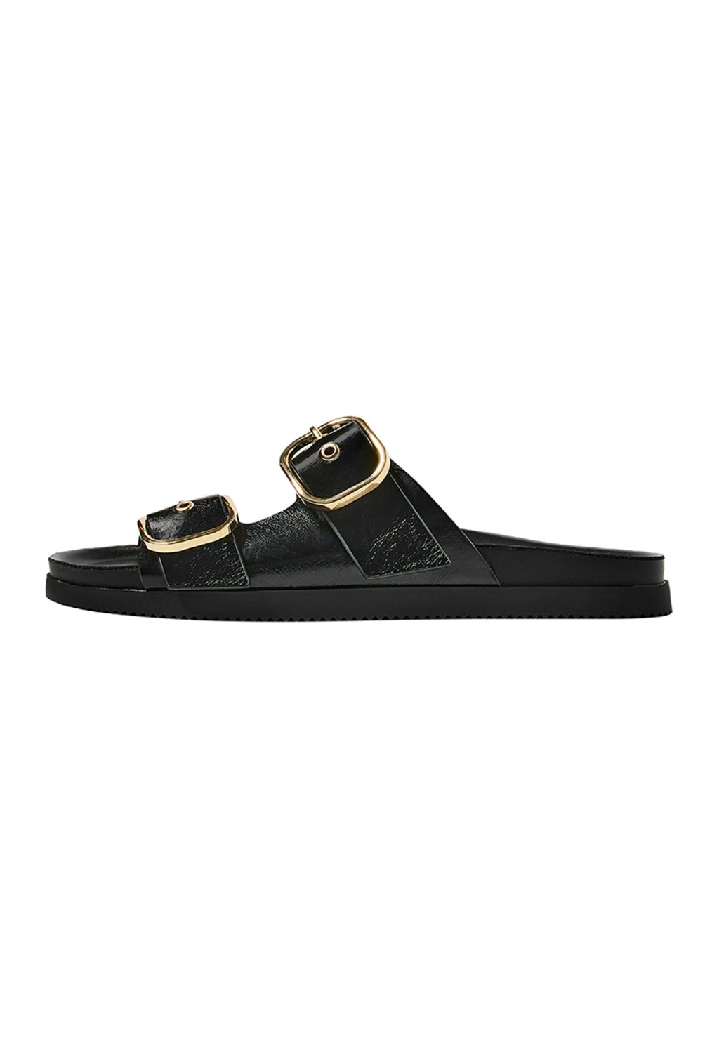 Мюли FLAT WITH BUCKLES Bershka, черный
