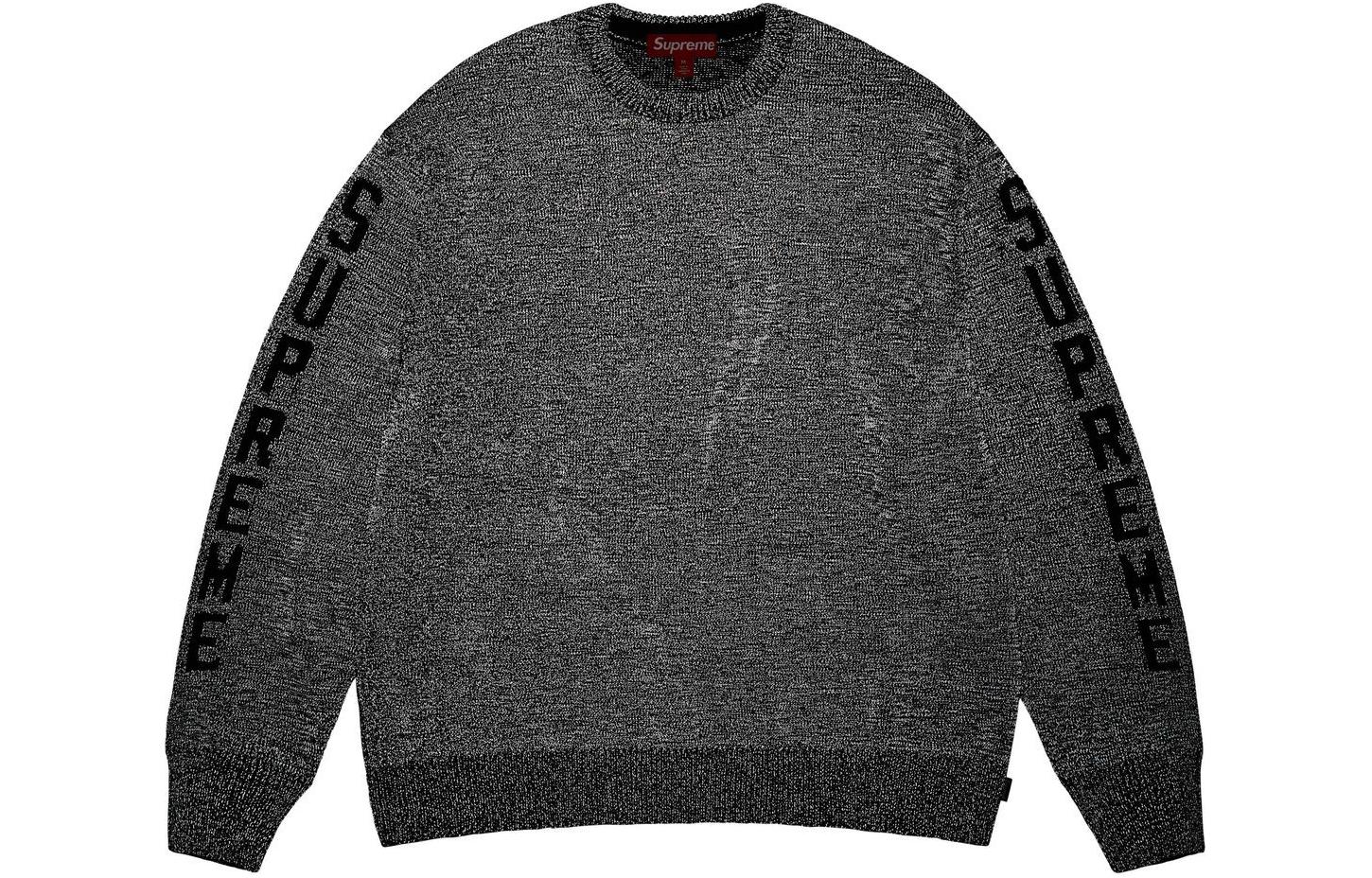 Светоотражающий свитер Supreme, оливковый зеленый/оливковый — фото 3