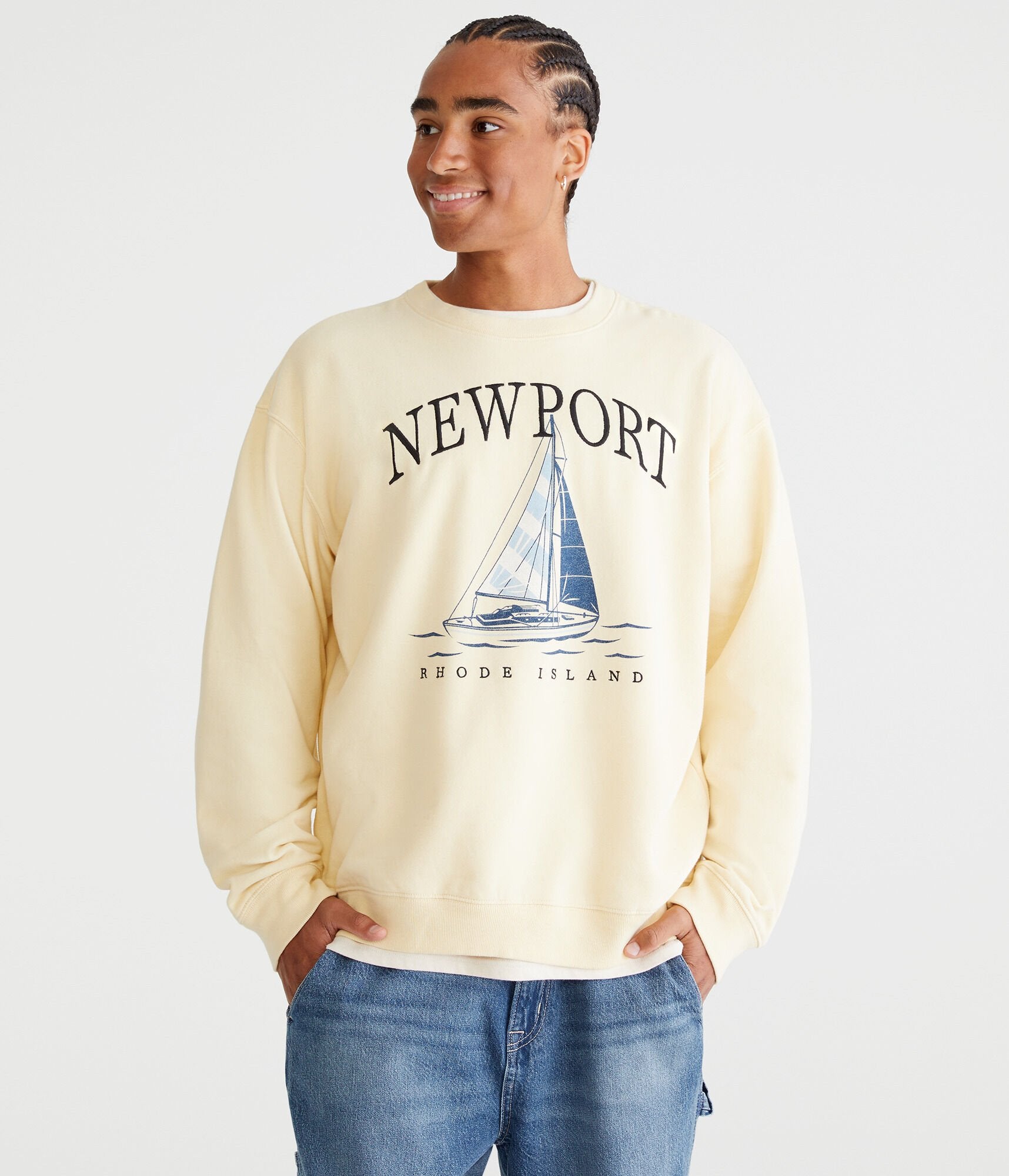 

Толстовка Aeropostale Newport Rhode Island Crew, бежевый