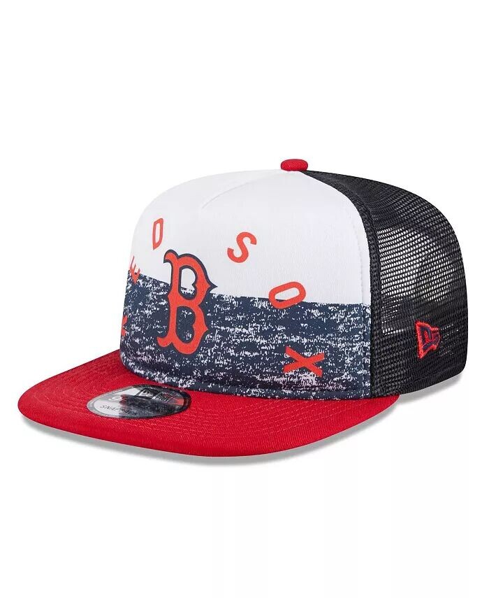 

Мужская белая/красная кепка Boston Red Sox Team из пеноматериала с А-образной рамкой спереди Trucker 9FIFTY Snapback New Era, белый