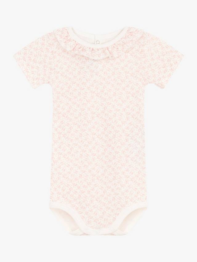 

Детское боди в цветочек Petit Bateau, цвет Marshmallow/Panty