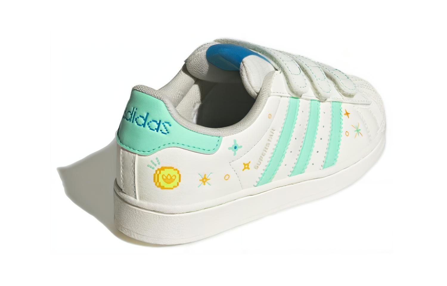 

Детские скейтерские кеды Adidas Originals для дошкольников, бело-зеленые