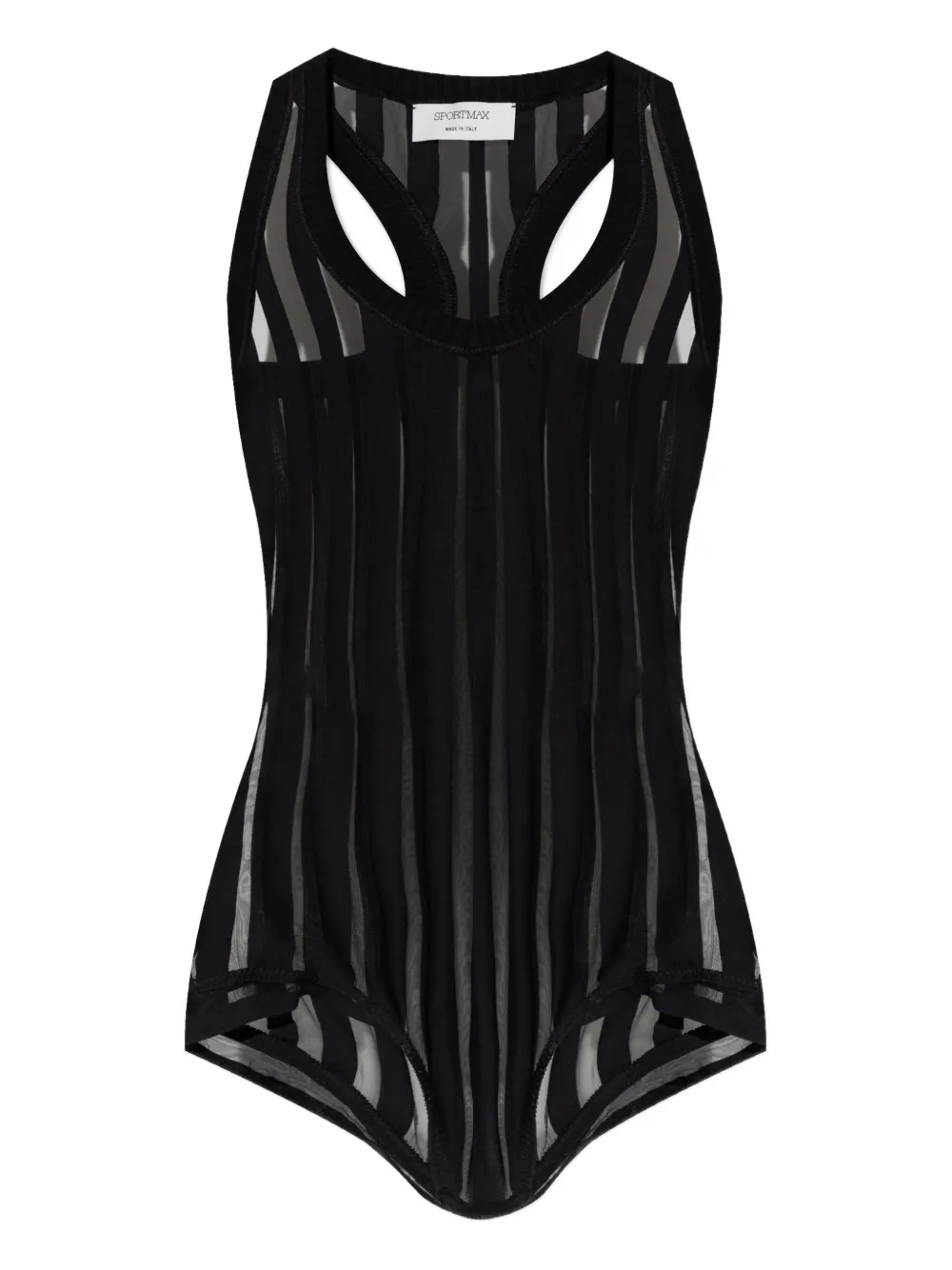 

Прозрачное боди Edam в полоску SPORTMAX, черный