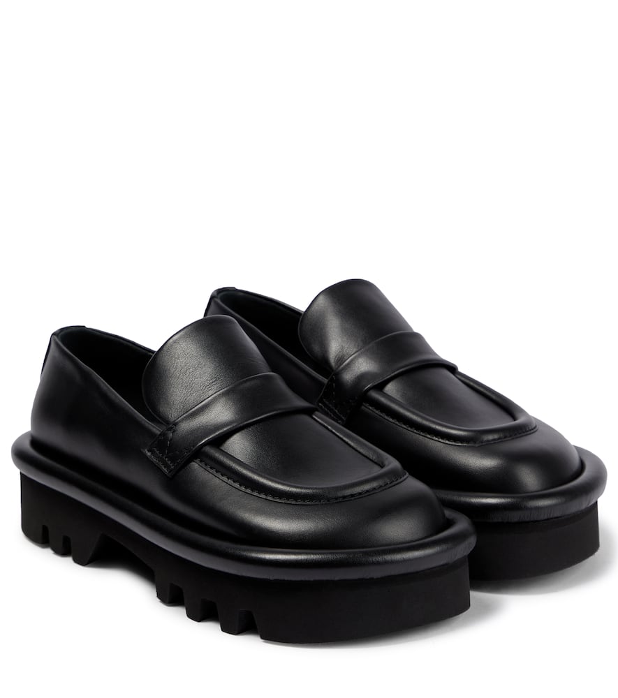 Кожаные лоферы на платформе с бампером JW Anderson