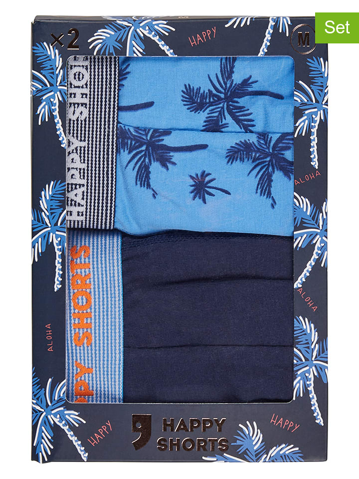 

Happy Shorts Комплект из 2 штук: боксерские шорты темно-синего и светло-синего цвета