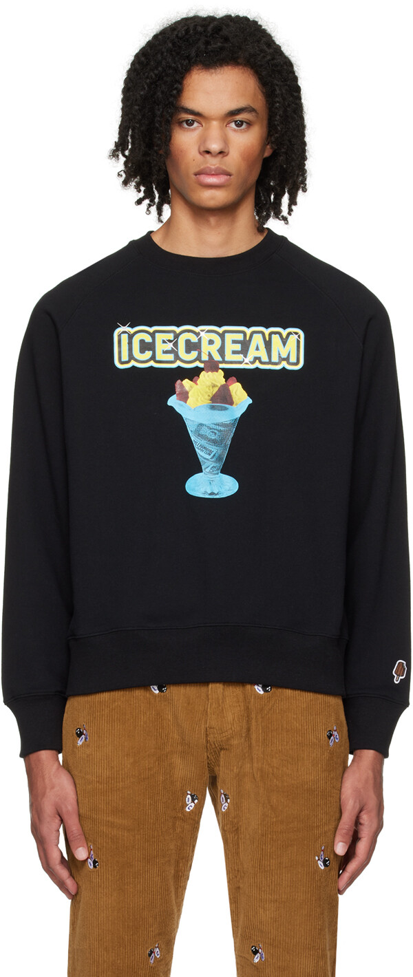 

Черная толстовка с изображением мороженого ICECREAM