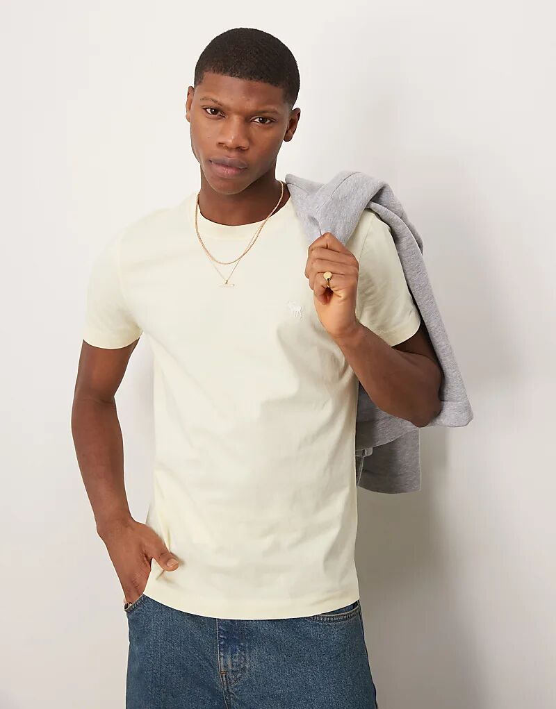 

Футболка Abercombie & Fitch с логотипом и круглым вырезом, желтым цветом Abercrombie & Fitch