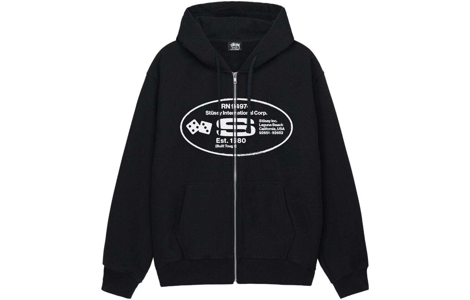 

Толстовка с капюшоном на молнии с логотипом Stüssy Stussy, серый