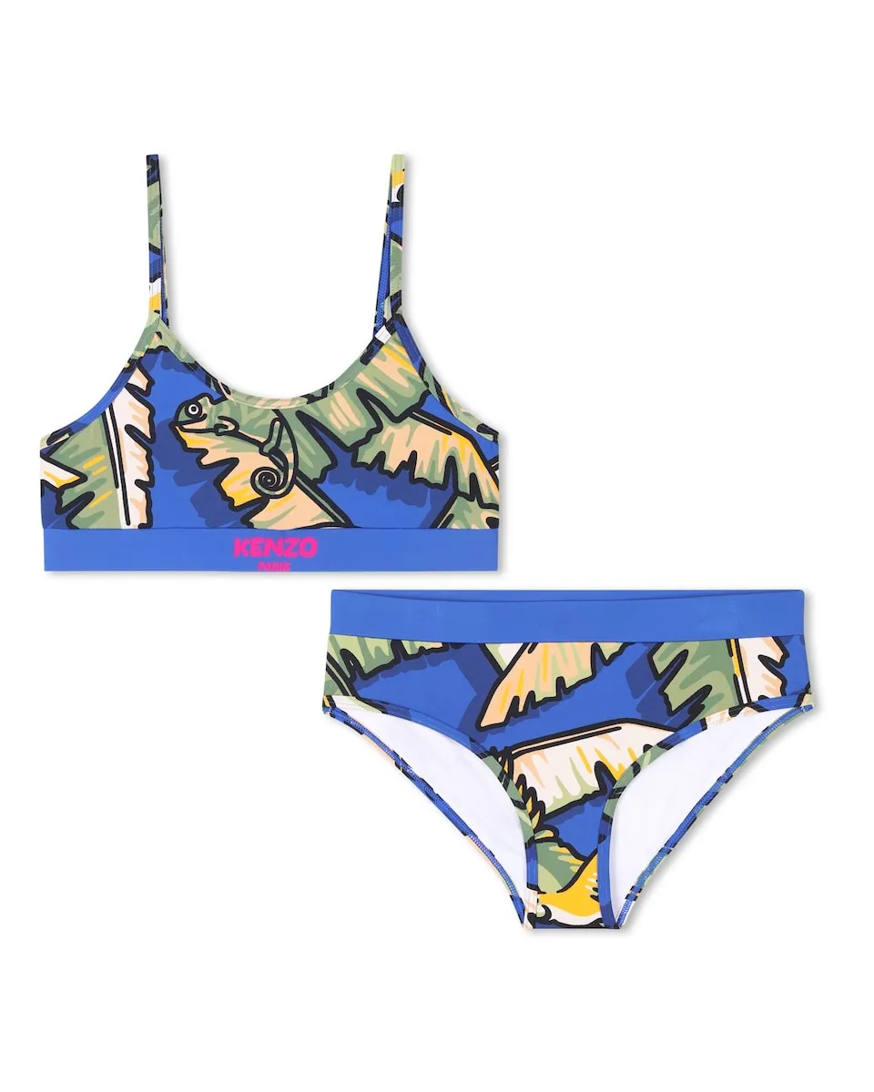 

Бикини для девочек синего цвета на бретелях Kenzo Kids, синий индиго