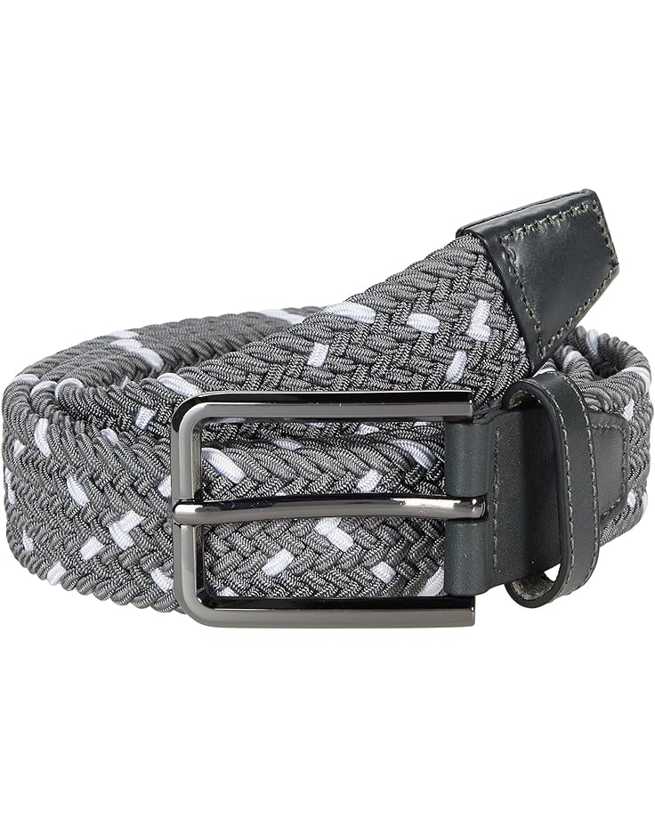 

Ремень Johnston & Murphy Leather Woven Belt, цвет Gray/White