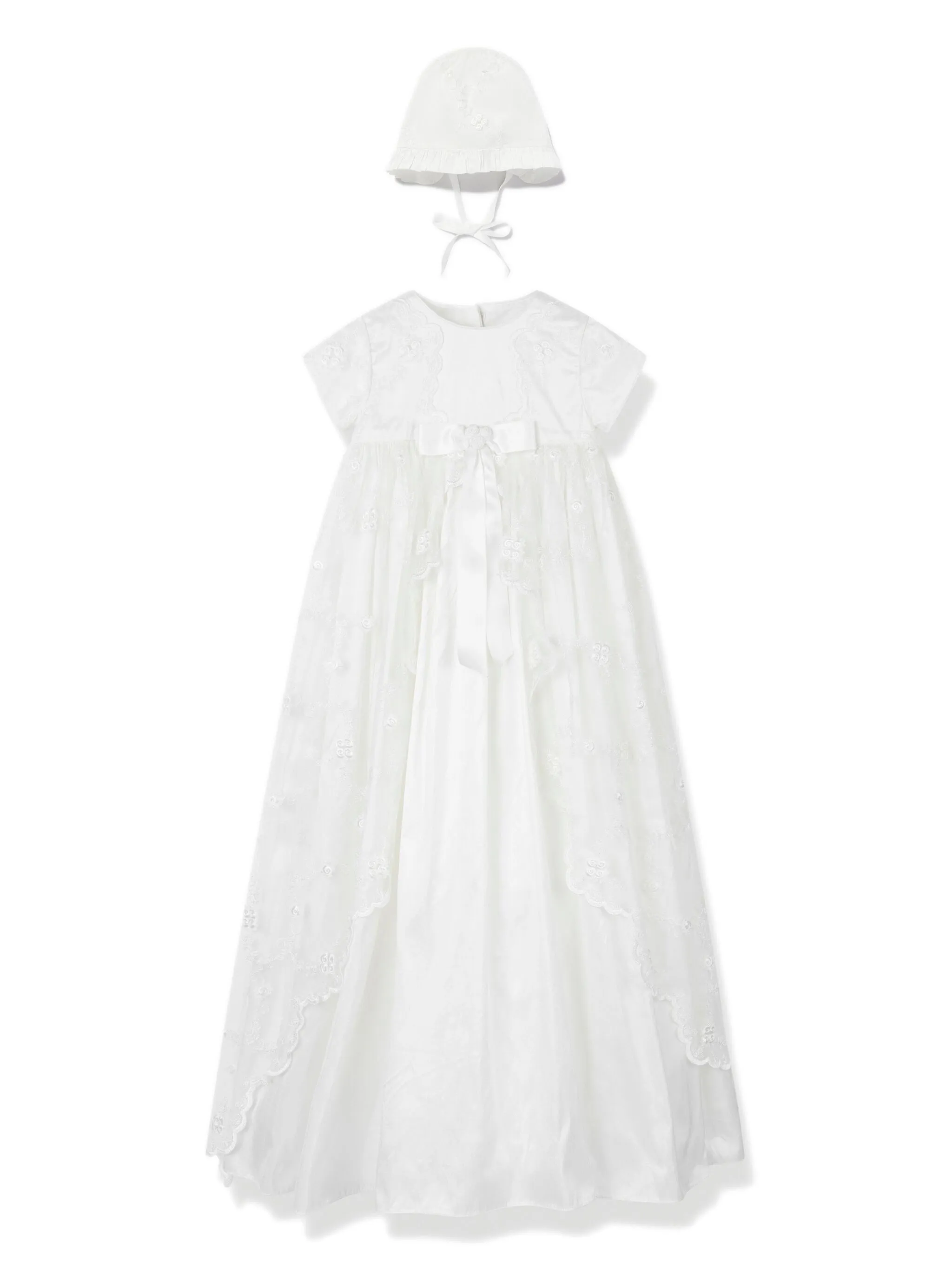 

Комплект из платья и шапки с кружевом Sarah Louise, нейтральный