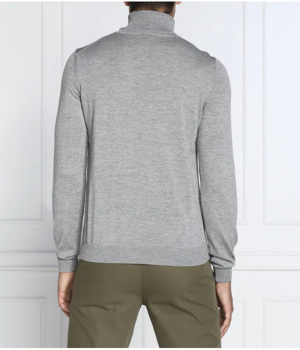 Шерстяная водолазка musso-p Slim fit Boss, серый — фото 4