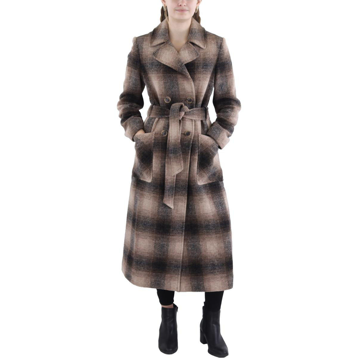 

Женское двубортное длинное шерстяное пальто PENDLETON, цвет black/mocha