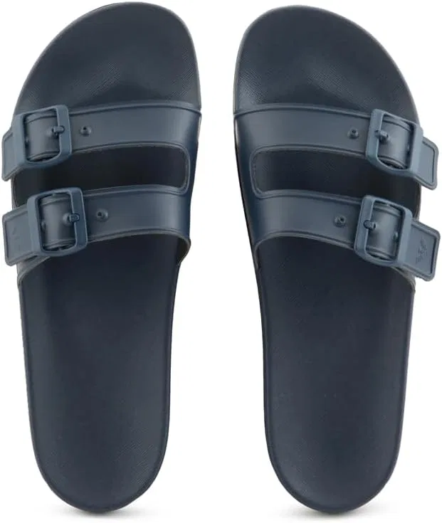 Сандалии-шлепанцы Emporio Armani унисекс с двойной пряжкой, 2-N151 Navy Navy