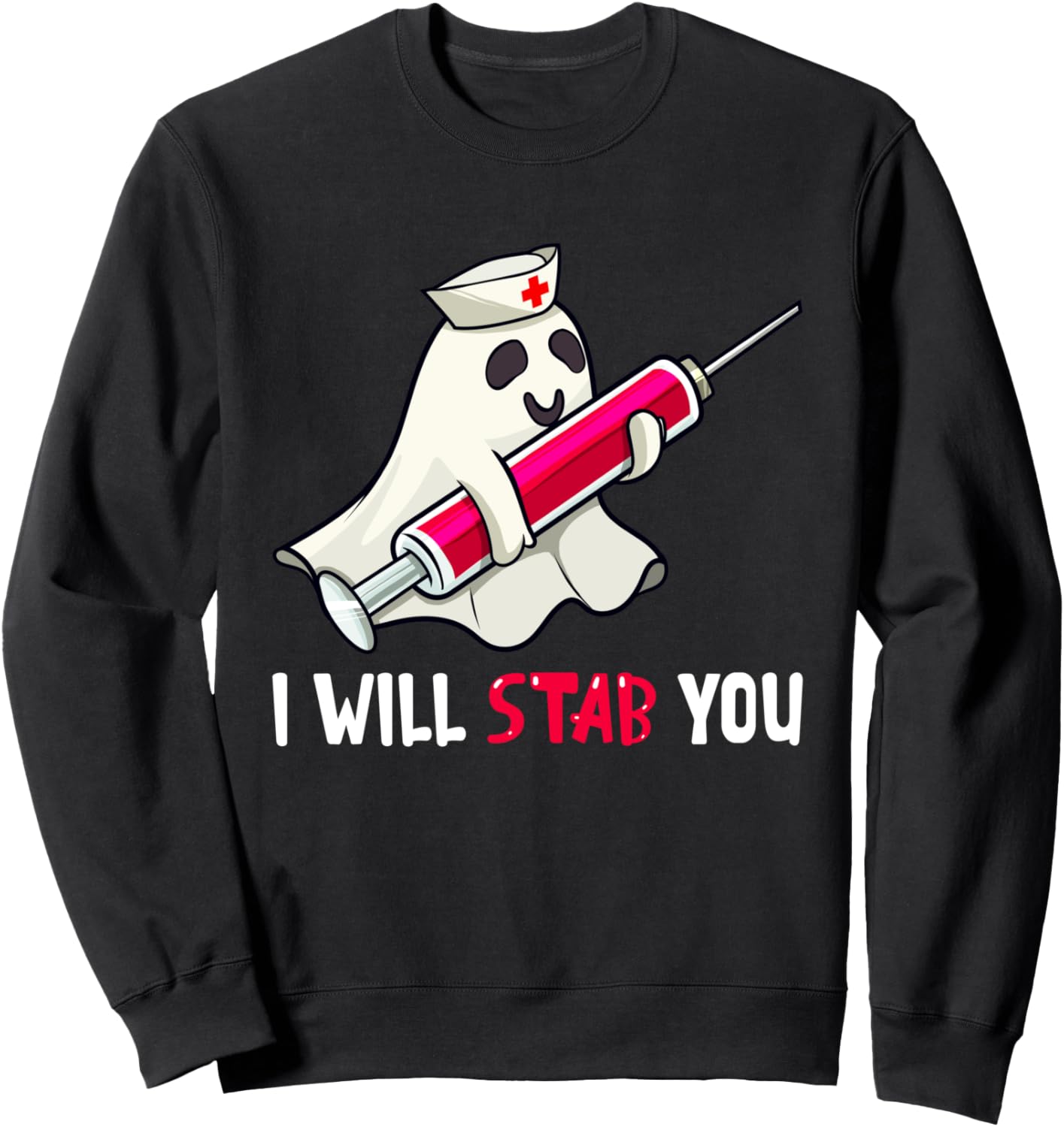 

Забавная толстовка на Хэллоуин с надписью «Я тебя зарежу, медсестра, призрак, Бу!» Funny Halloween Costume Holiday Party Gift Store, черный