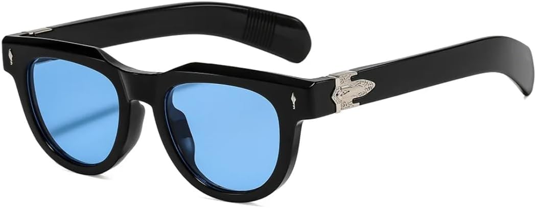 

Классические солнцезащитные очки с заклепками для женщин и мужчин, винтажные солнцезащитные очки в стиле панк, популярные очки с большой оправой для вождения на открытом воздухе SZVVBKK, Black Blue