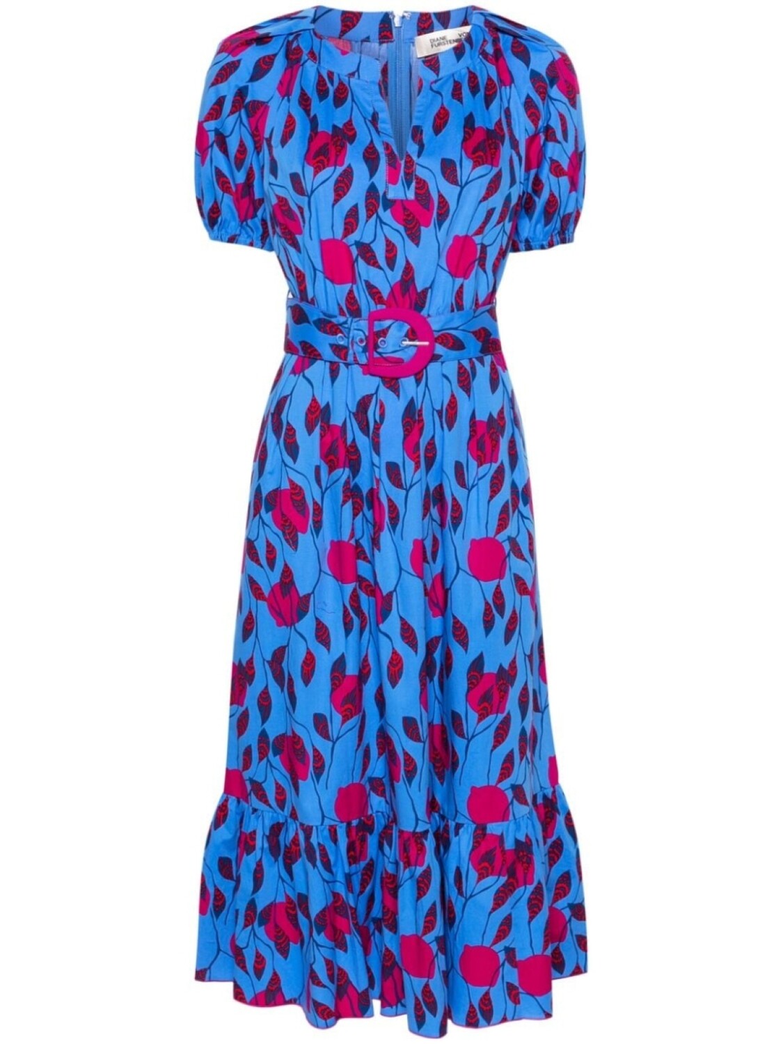

Diane Von Furstenberg платье миди Lindy с цветочным принтом, синий
