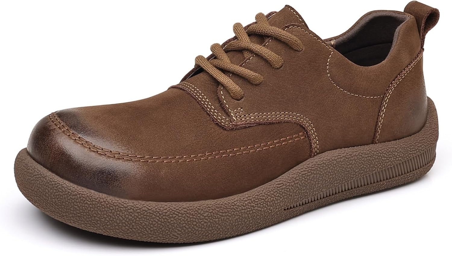 

Мужские коричневые повседневные оксфорды из натуральной кожи, классическая шнуровка, круглый носок, плоская подошва, удобная обувь для офиса, ежедневных поездок и повседневного ношения Psieicwm