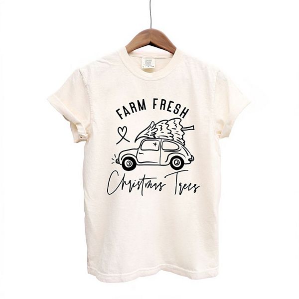 

Футболка Farm Fresh Christmas Trees Car, окрашенная в стиле garment dyed Simply Sage Market, Ivory