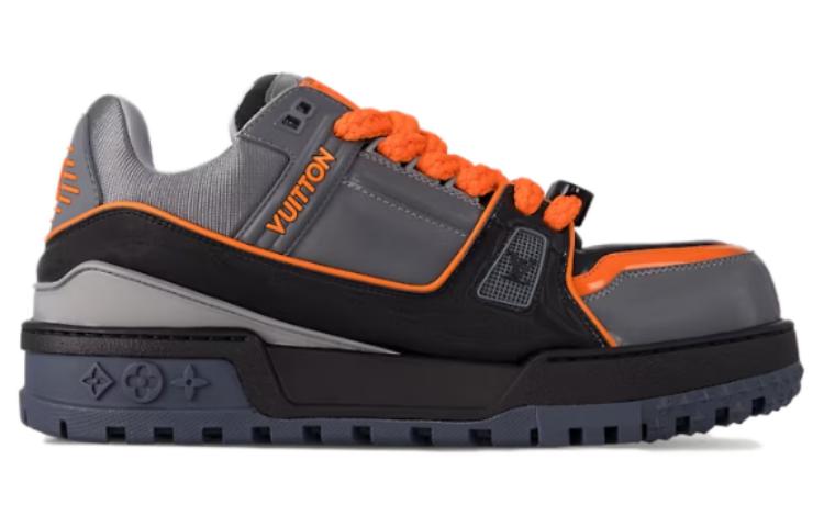Кроссовки Maxi Low Top для скейтбординга мужские серо-оранжевые LOUIS VUITTON — фото 2