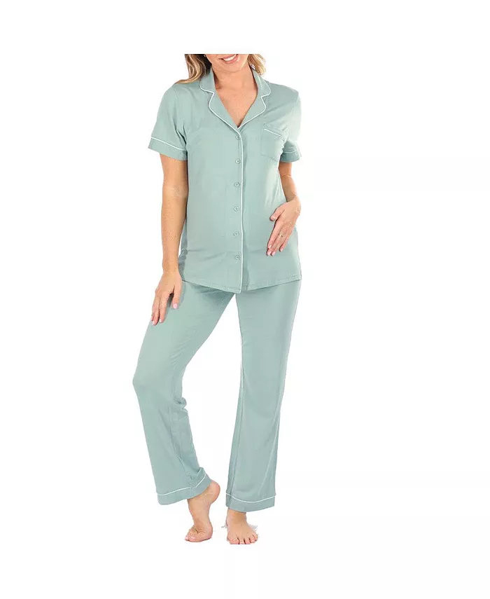 

Пижама из двух частей с короткими рукавами ANGEL MATERNITY, зеленый