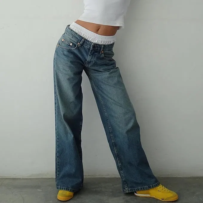 Джинсы свободные, Wide Leg, A12 — фото 3
