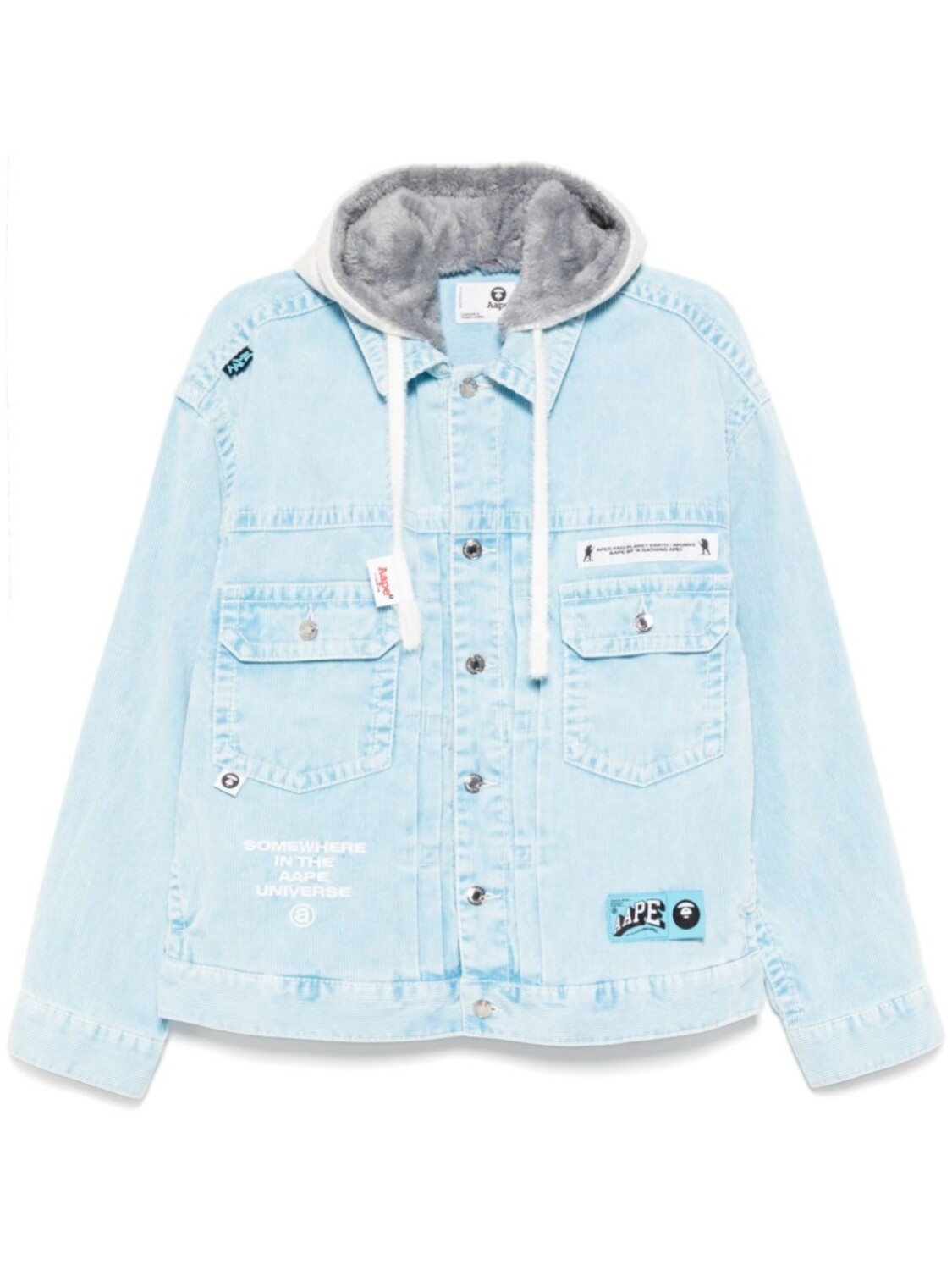 

Куртка с капюшоном и логотипом AAPE BY *A BATHING APE, синий