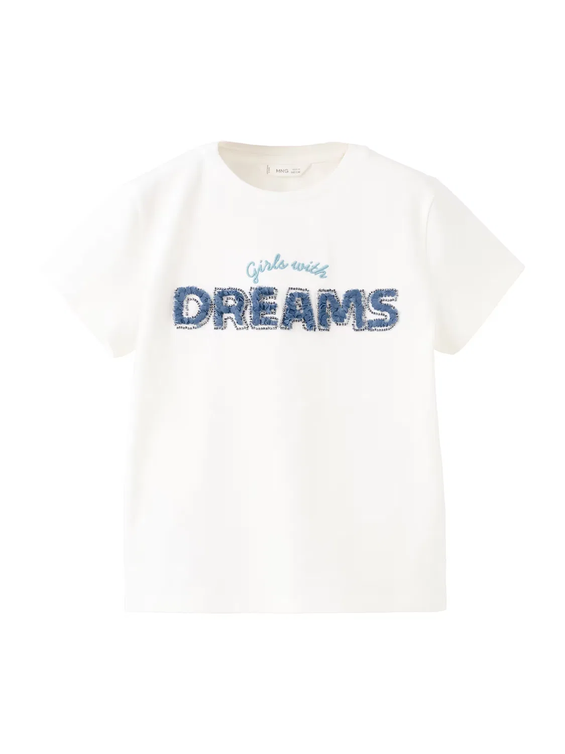 Футболка 'DREAMS' Mango Kids, Off White