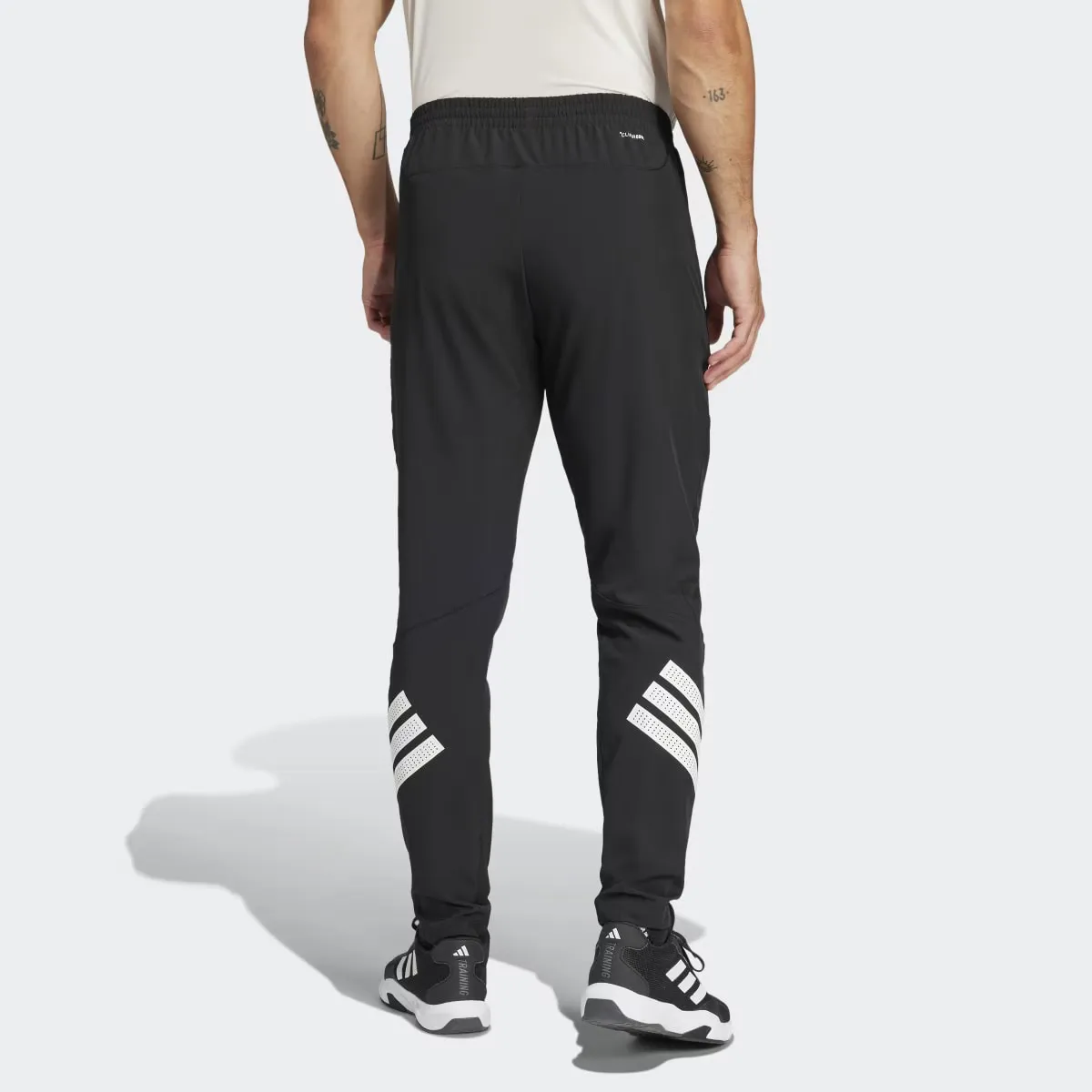 Мужские Icon Тканые Брюки Adidas в 3 полоски, чёрный — фото 2