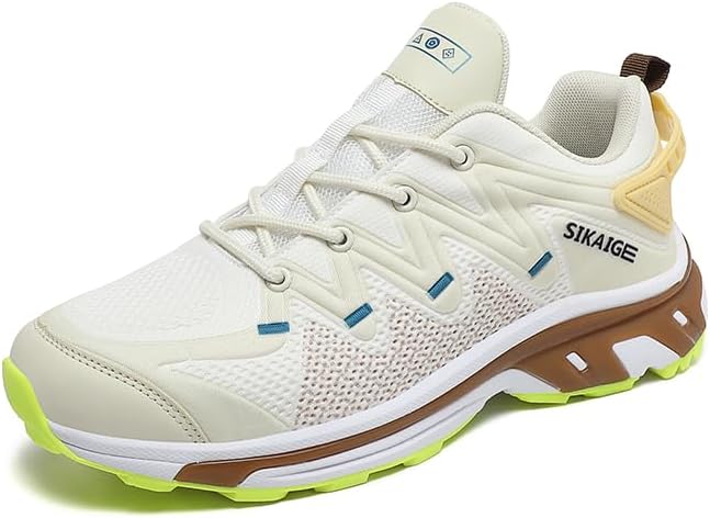 

Мужские спортивные кроссовки с дышащей сеткой, противоскользящие, легкие, низкие, на шнуровке, подходят для ежедневных прогулок, бега, ходьбы и игры в бадминтон Igzbibg, бежевый