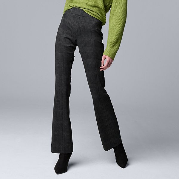 

Женские брюки bootcut mid rise из понте Simply Vera Vera Wang, Medium Grey Plaid