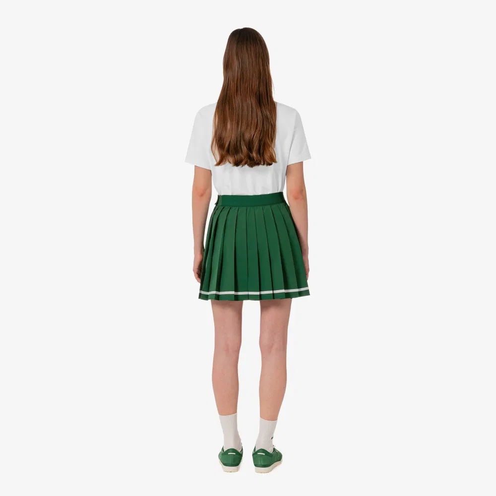 Женская теннисная юбка с тесьмой зелёного цвета от Lacoste — фото 3