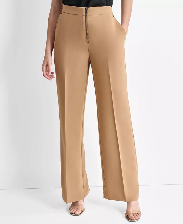 

Женские широкие брюки с застежкой-молнией спереди DKNY, зеленый